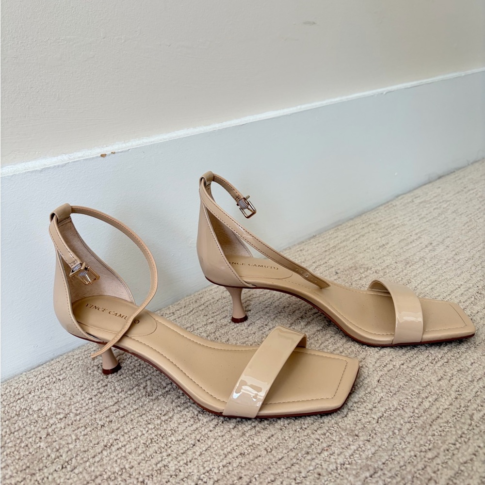 Vince Camuto Nude Strappy Heels